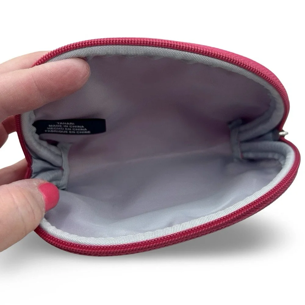 SET OF TWO Tahari‎ Floral Pink Cosmetic Bags Travel Vacation Luggage Makeup